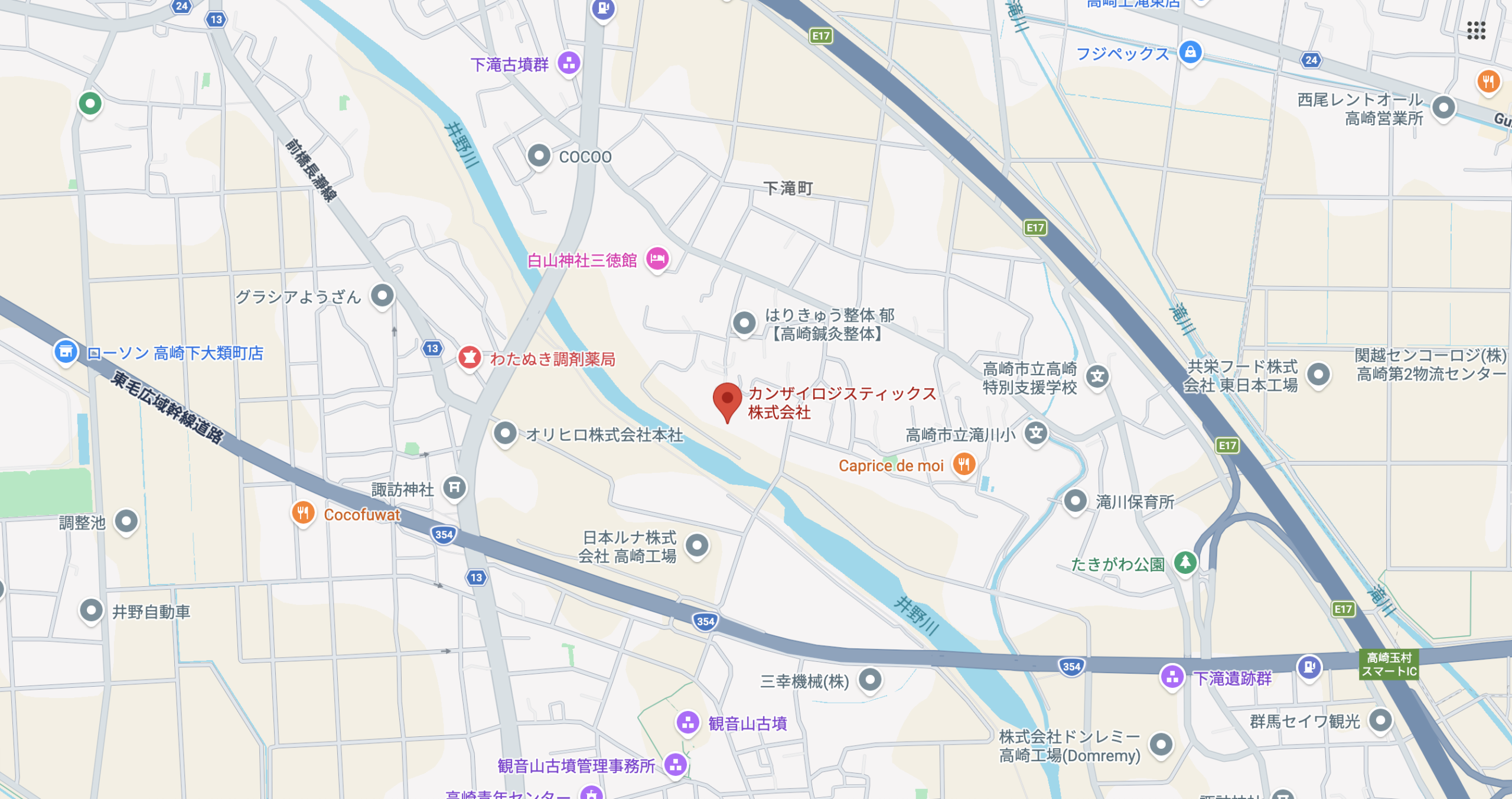 カンザイロジスティックス株式会社の地図